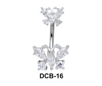Colorful Stone Set Butterfly Belly Piercing DCB-16